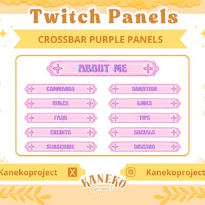 Twitch Panels, Crossbar Purple, Stream Panels, Twitch Stream Panels, Minimal Twitch Panels, Stream Panels,Purple Twitch Panels, StreamAssets