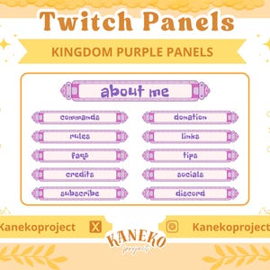 Twitch Panels, Kingdom Purple, Stream Panels, Twitch Stream Panels, Minimal Twitch Panels, Stream Panels,Purple Twitch Panels, Stream Assets