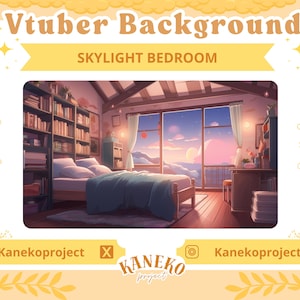 Background for Twitch | Skylight Bedroom | Rain Ambiance | VTuber Background | Seamless Loop | Stream Overlay, OBS, Vtuber Background Twitch