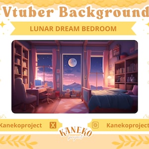 Background for Twitch | Lunar Dream Bedroom | Rain Ambiance | VTuber Background | Seamless Loop | Stream Overlay | OBS | Vtuber Background