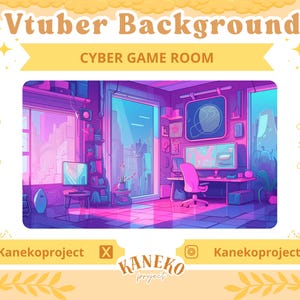 Background For Twitch, Cyber Punk Room, Cyber Room, Vtuber background, lofi stream overlay, Premade Assets, Cyber Punk Office, Vtuber Asset