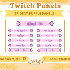 Twitch Panels, Trident Purple, Stream Panels, Twitch Stream Panels, Minimal Twitch Panels, Stream Panels,Purple Twitch Panels, Stream Assets