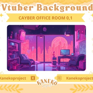 Background For Twitch, Cyber Room Background, Vtuber background, Cyber Office, Vtuber Asset, lofi stream overlay, Premade Assets, Cyber Room