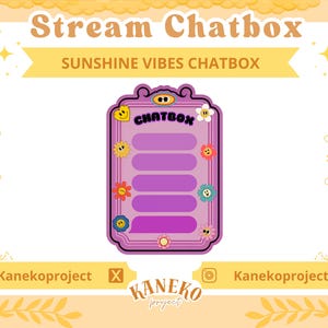 Sunshine Vibes Chat Widget, Customizable Chat Box for Twitch and YouTube Streamers (StreamElements) Sunshine Vibes Twitch Chatbox, Cute