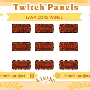 Lava Core Twitch Panels | Customizable Twitch Panels | Minimal Aesthetic Twitch Panels | Cherry Blossom Twitch Panel | Twitch Streamer