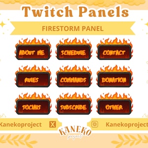 Firestorm Twitch Panels | Customizable Twitch Panels | Minimal Aesthetic Twitch Panels | Cherry Blossom Twitch Panel | Twitch Streamer