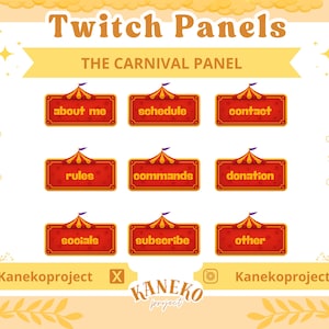 The Carnival Twitch Panels | Customizable Twitch Panels | Minimal Aesthetic Twitch Panels | Cherry Blossom Twitch Panel | Twitch Streamer