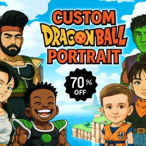 Custom Dragonball Portrait - Saiyan Gift for Dragonball Z Fans - Personalized Goku Style Illustration - DBZ Goku Poster - Dragonball z art