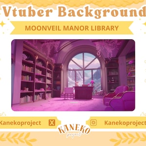 Moonveil Manor Library Background Asset, BGM Background, Stream Overlay, Vtuber Background, Vtuber Asset, Background Twitch, Stream Overlay