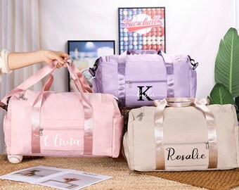 Personalized Duffle Bag Weekender Bags with Name Travel Bag for Women Initial Gym Bag Hospital Bag Custom Weekender Bag Gift for Her,Women