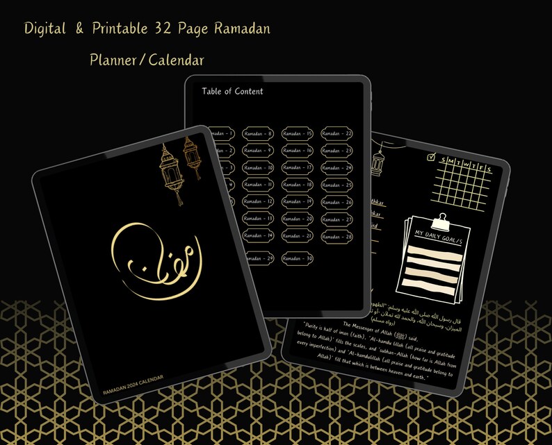 Ramadan 2024 Planner/ Calendar, Digital and Printable Calendar/planner