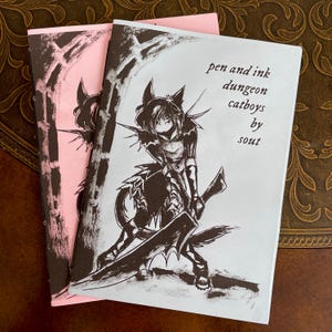 Pen en inkt Dungeon Catboys Sketchbook Zine
