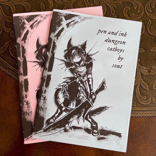 Pen and Ink Dungeon Catboys Sketchbook Zine