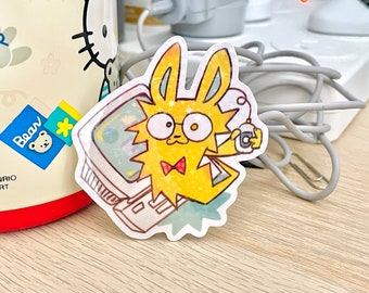 Internet-Loving retro bunny vinyl sticker