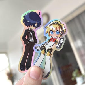 Aigis and Makoto Persona 3 Holo Vinyl Sticker