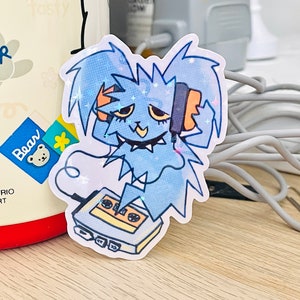 Music-Loving retro bunny vinyl sticker