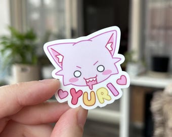 Yuri Loving Kitty Vinyl Sticker
