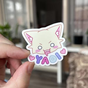 Yaoi Loving Kitty Vinyl Sticker