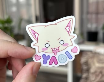 Yaoi Loving Kitty Vinyl Sticker