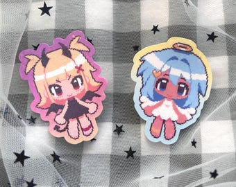 Pixel Angel + Devil Holo Vinyl Sticker