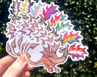 Medieval Pride Dragon 4" Clear Vinyl Sticker