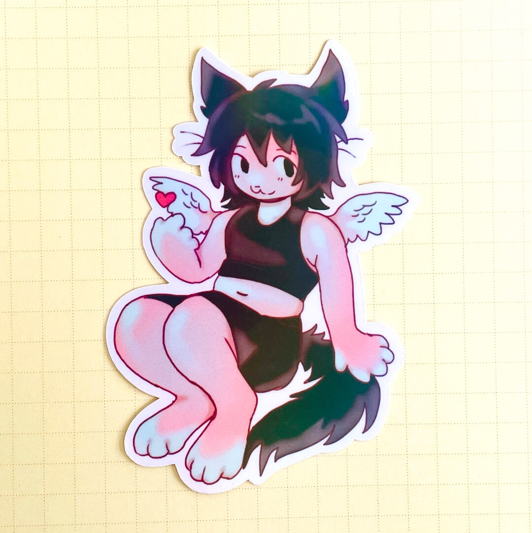 Angel Catboy Vinyl Sticker - Etsy