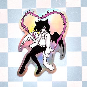 Angel Devil Loverboy Holo Vinyl Sticker