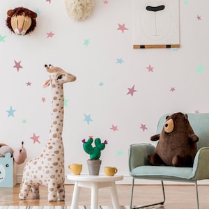 Four Colors stars wall stickers, Boho removable wall stickers, Colorful stickers, Children room decoration, play room walldecor AM225