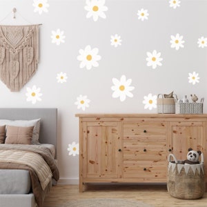 Decalcomanie da muro a margherita, arte da parete a margherita, decorazione da parete a margherita, adesivi murali a margherita, grandi decalcomanie da parete a margherita, decorazione da parete a margherita bianca 5NW
