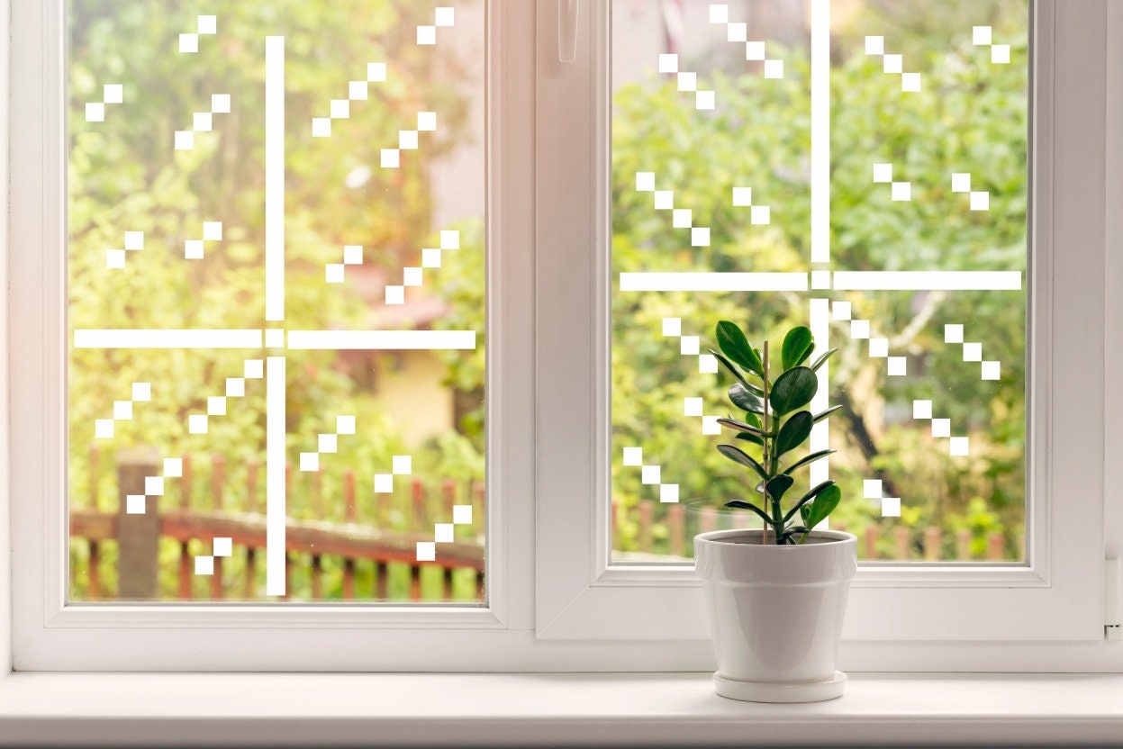 Pixel Window Stickers, White Squares, Gamer Room, Computer Game Decals ...