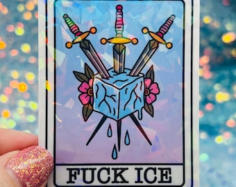 F*ck ICE Sticker Anti ICE Activist Holographic Sticker Political Protest Decal Social Justice Resistance Art Human Rights
