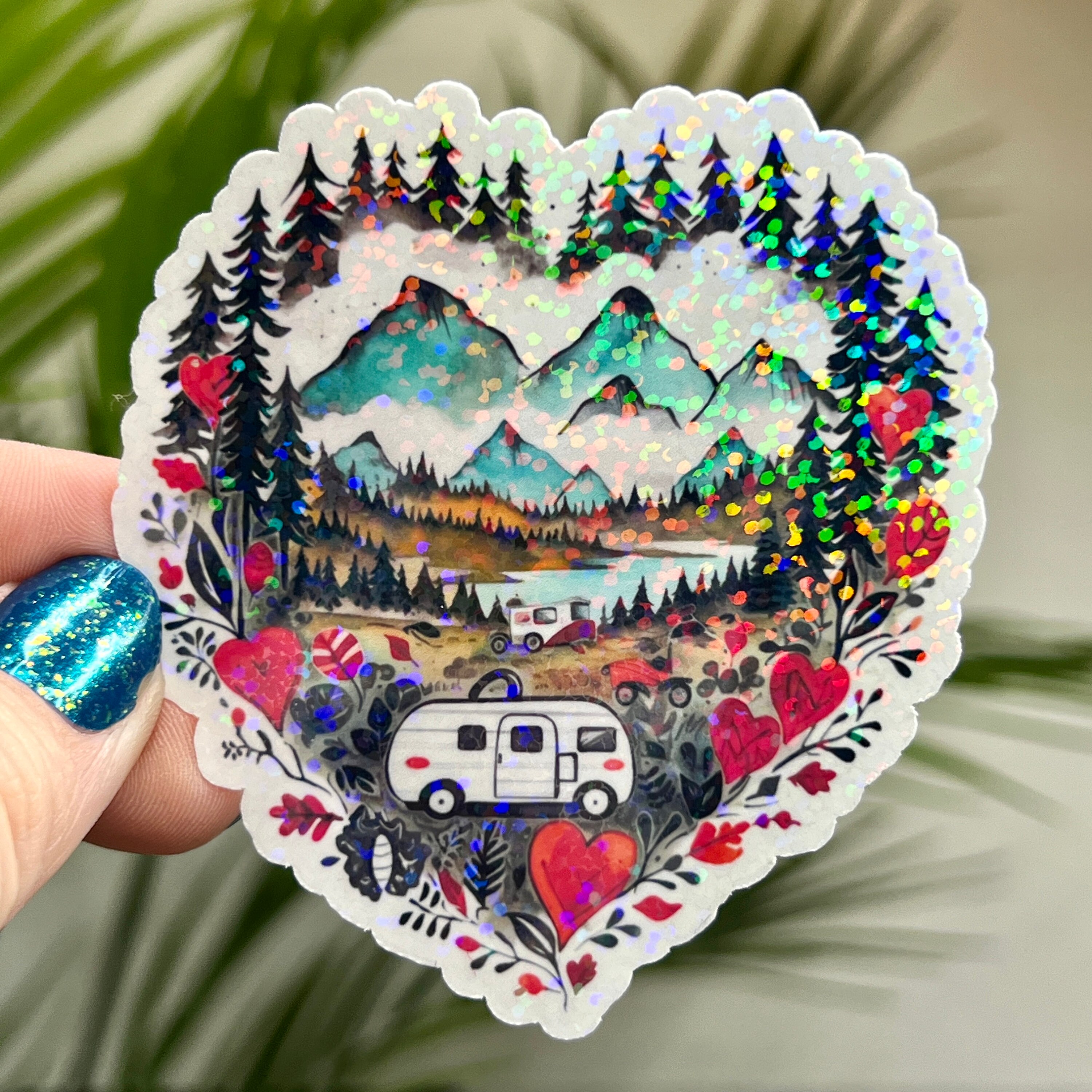 Camping Mountain RV Holographic Sticker Vanlife Sticker RV Sticker ...