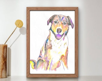 Custom Hand-Painted/Drawn Pet Portrait from Photo