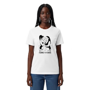 Femme for Femme Sapphic T-Shirt | Gifts for WLW | Black Lesbian Art Tee