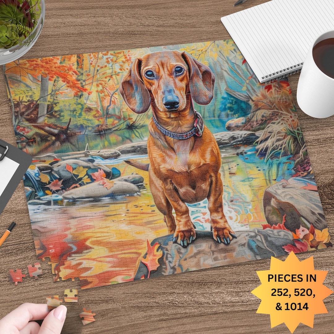 Dachshund Dog Jigsaw Puzzle, 3 Sizes Available From 252 to 1,114 Pieces ...