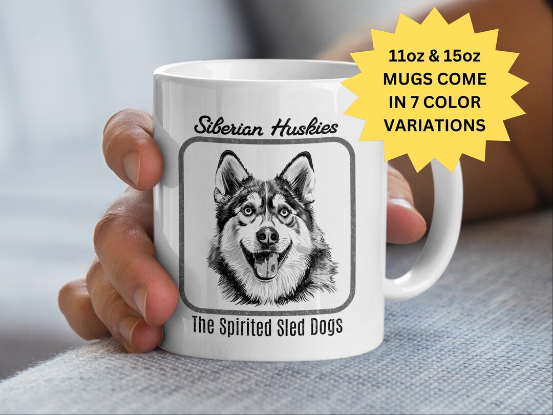 Mug Blanc Siberian Husky Pet Dog - Céramique 4x4x4 Pouces - Neuf Sous Emballage