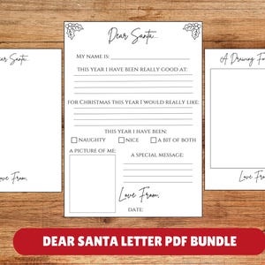 Querido Papá Noel, Carta a Papá Noel, Carta a Papá Noel para imprimir, Carta de Navidad, Papá Noel, Papá Noel, Navidad, Descarga instantánea, Para Papá Noel