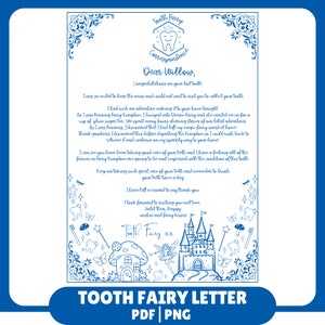 Carta personalizada da fada do dente, fada do dente, fada do dente digital, fada do dente imprimível, design digital, dente perdido