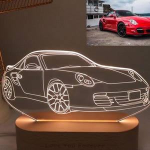 Custom 3D Car Night Light, Super Car Truck Motorcycle 3D Photo Lamp, Gift for Boyfriend, Birthday Gift for Car lovers, Car Guy Bedroom Decor