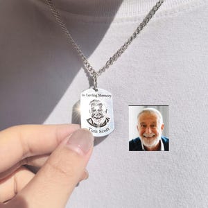 Gepersonaliseerde fotoketting, gepersonaliseerde hondenpenningketting, gegraveerde fototekstketting, handschrift-/tekeningketting, uniek cadeau voor hem