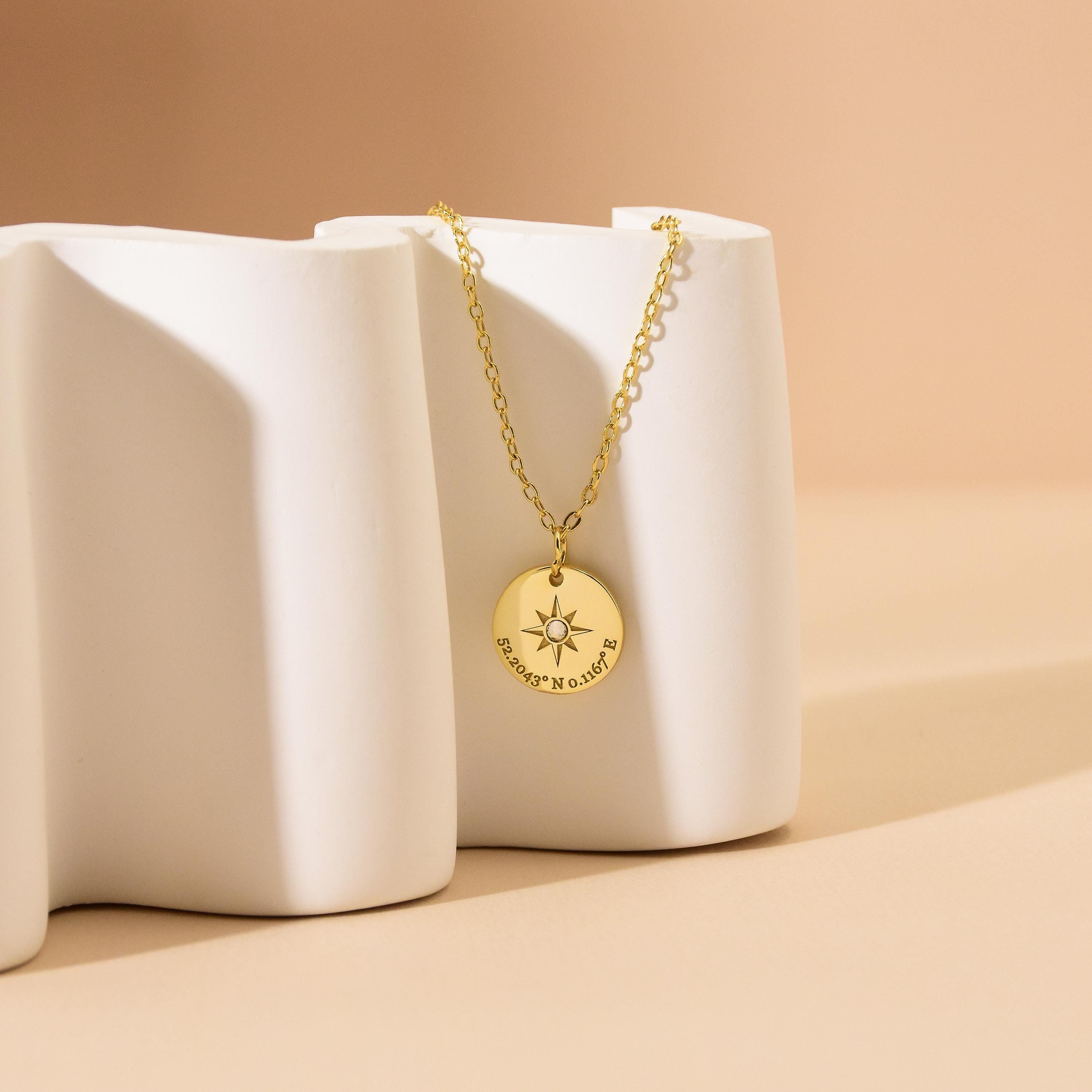 Collana con coordinate geografiche personalizzate con