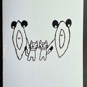 Greeting card: Two Puss's Are Better Than One