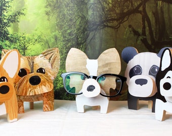 Porte-lunettes en bois/Ornement de rangement de lunettes pour animaux/présentoir à lunettes/cadeau pour amoureux des animaux