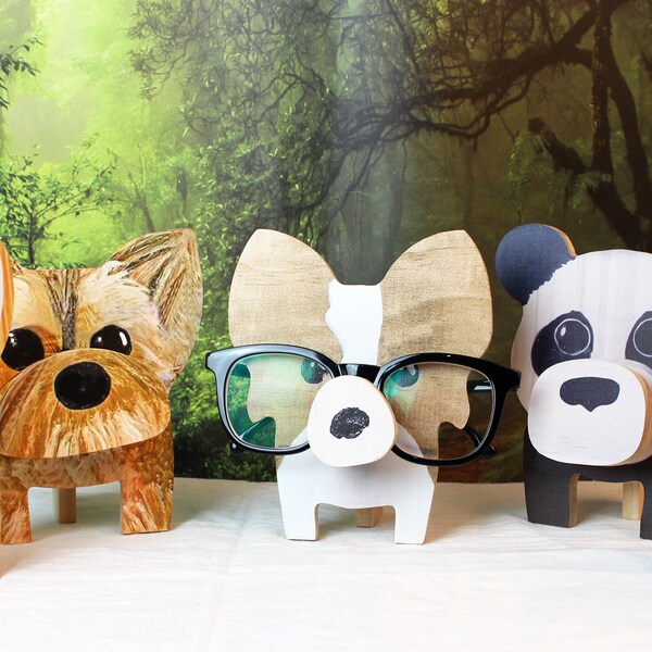 Wooden Eyeglass Holder/Animal Eyeglasses Storage Ornament/Eyeglass Display/Animal Lover Gift