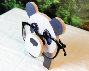 Panda Wooden Eyeglass Holder/Animal Eyeglasses Storage Ornament/Eyeglass Display/Animal Lover Gift