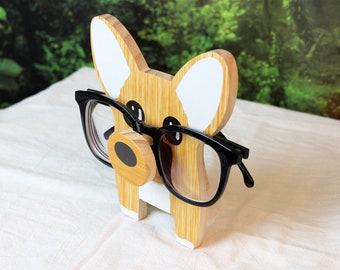 Corgi Wooden Eyeglass Holder/Animal Eyeglasses Storage Ornament/Eyeglass Display/Animal Lover Gift