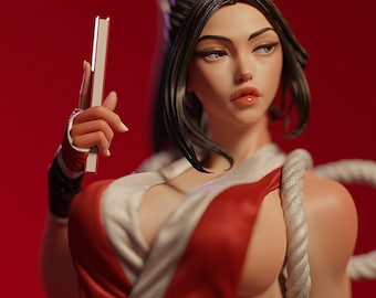 Ninja Woman 3D Printed Figurine | Hand-Painted
