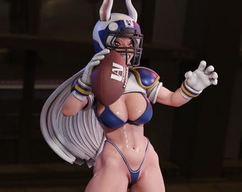 Rabbit Playing football Printed Figurine | Hand-Painted