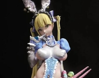 Dark  Bunny  Wonderland – 3D-Printed Resin Figurine | Hand-Painted Option