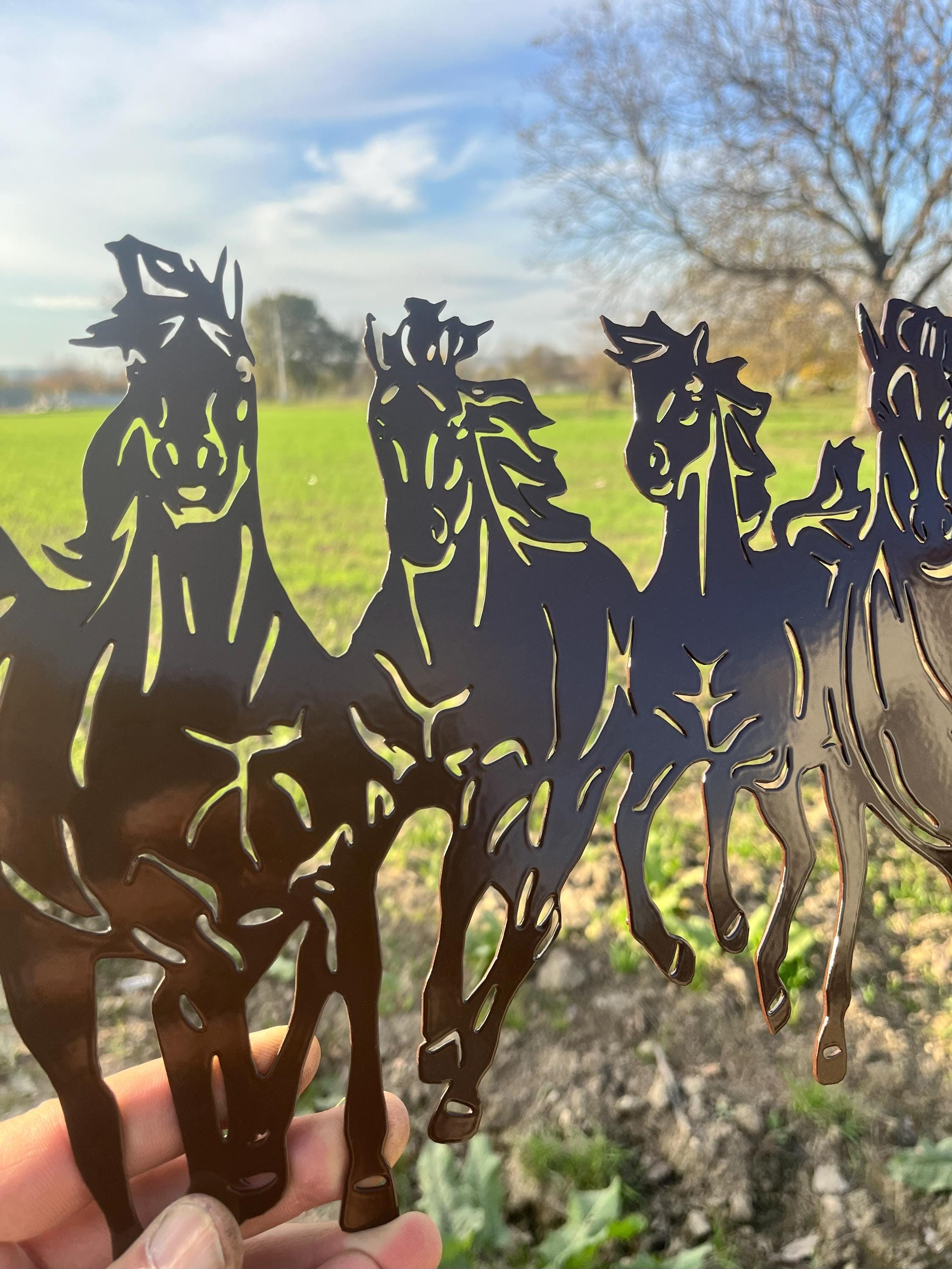 Stamped Metal Running Horses Seven Running Horses Metal Wall Art - Rustic Home Decor - Etsy